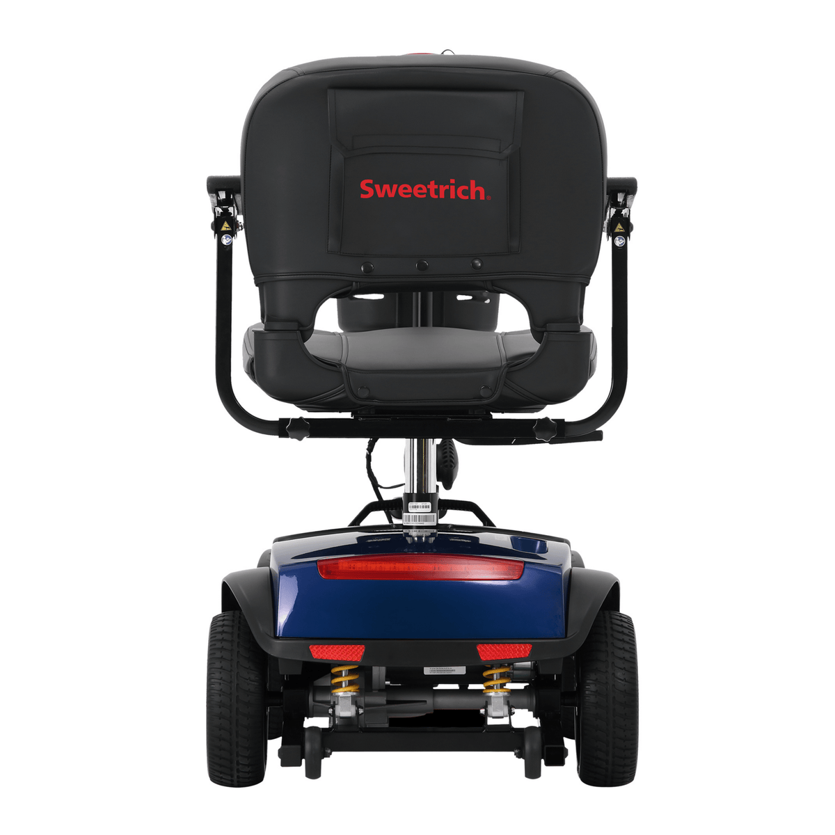 Sweetrich S1 Sport permobil rakt bakifrån i färgen blå
