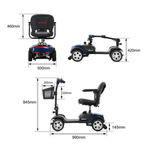Måttskiss över Sweetrich S1 Sport permobil