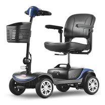 Sweetrich S1 Sport permobil snett framifrån i färgen blå