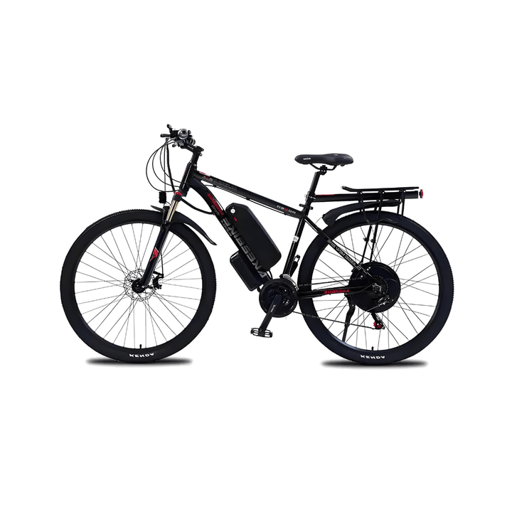 Wheely XAL270 elcykel sedd från sidan i färgen svart