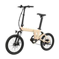 YANGOR H19 hopfällbar elcykel sedd från sidan i färgen beige