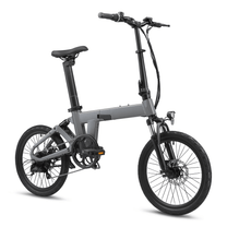 YANGOR H19 hopfällbar elcykel snett framifrån i färgen grå