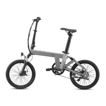 YANGOR H19 hopfällbar elcykel sedd från andra sidan i färgen grå