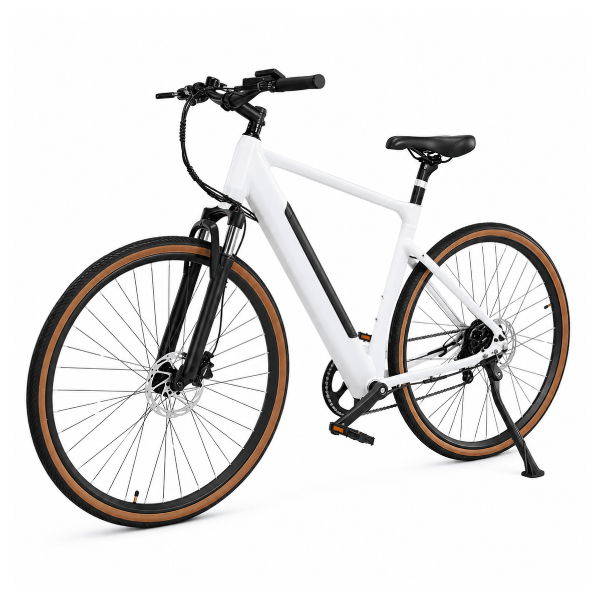 YANGOR H700 elcykel snett framifrån i färgen vit