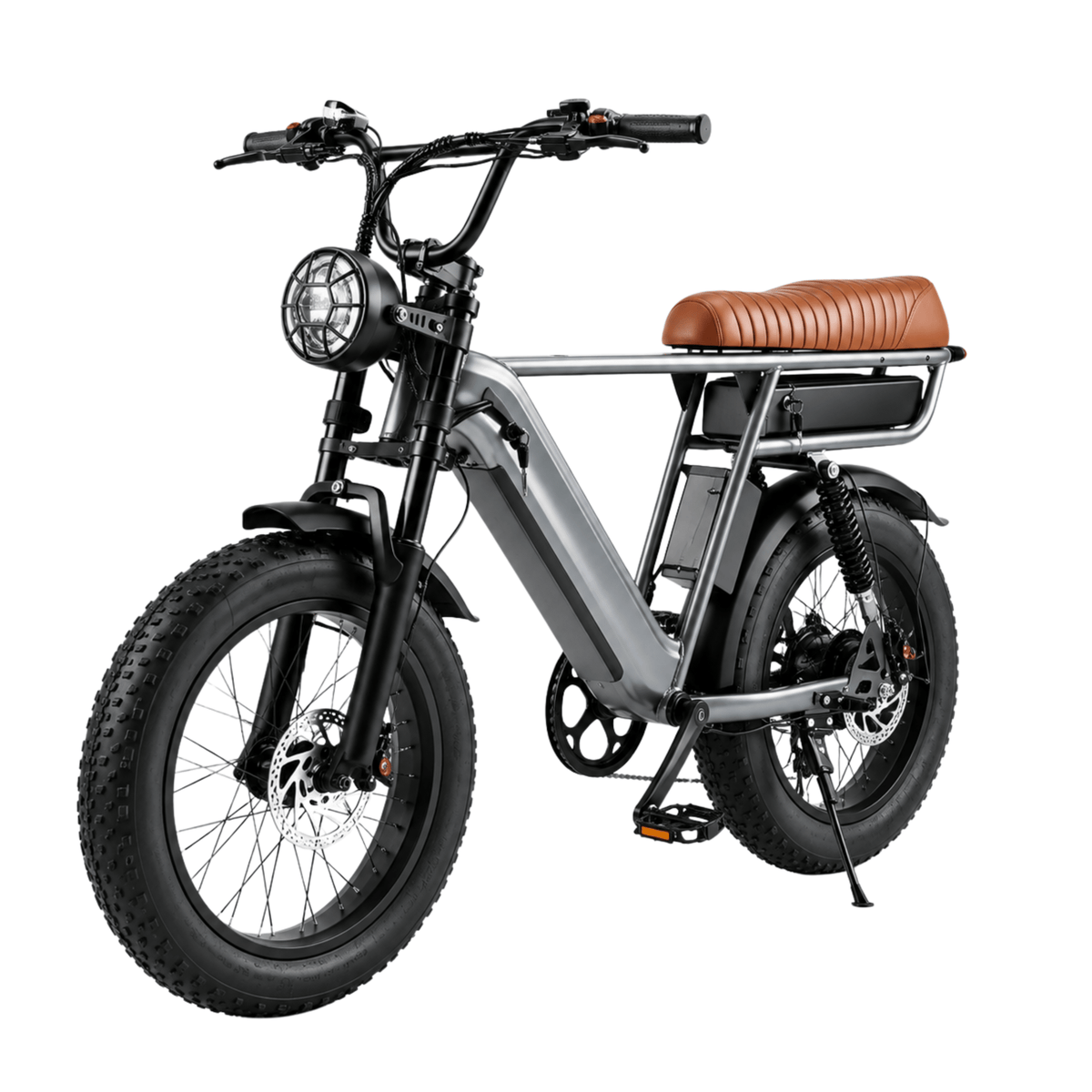 YANGOR Y20 Pro Max fatbike-elcykel rakt framifrån i färgen grå