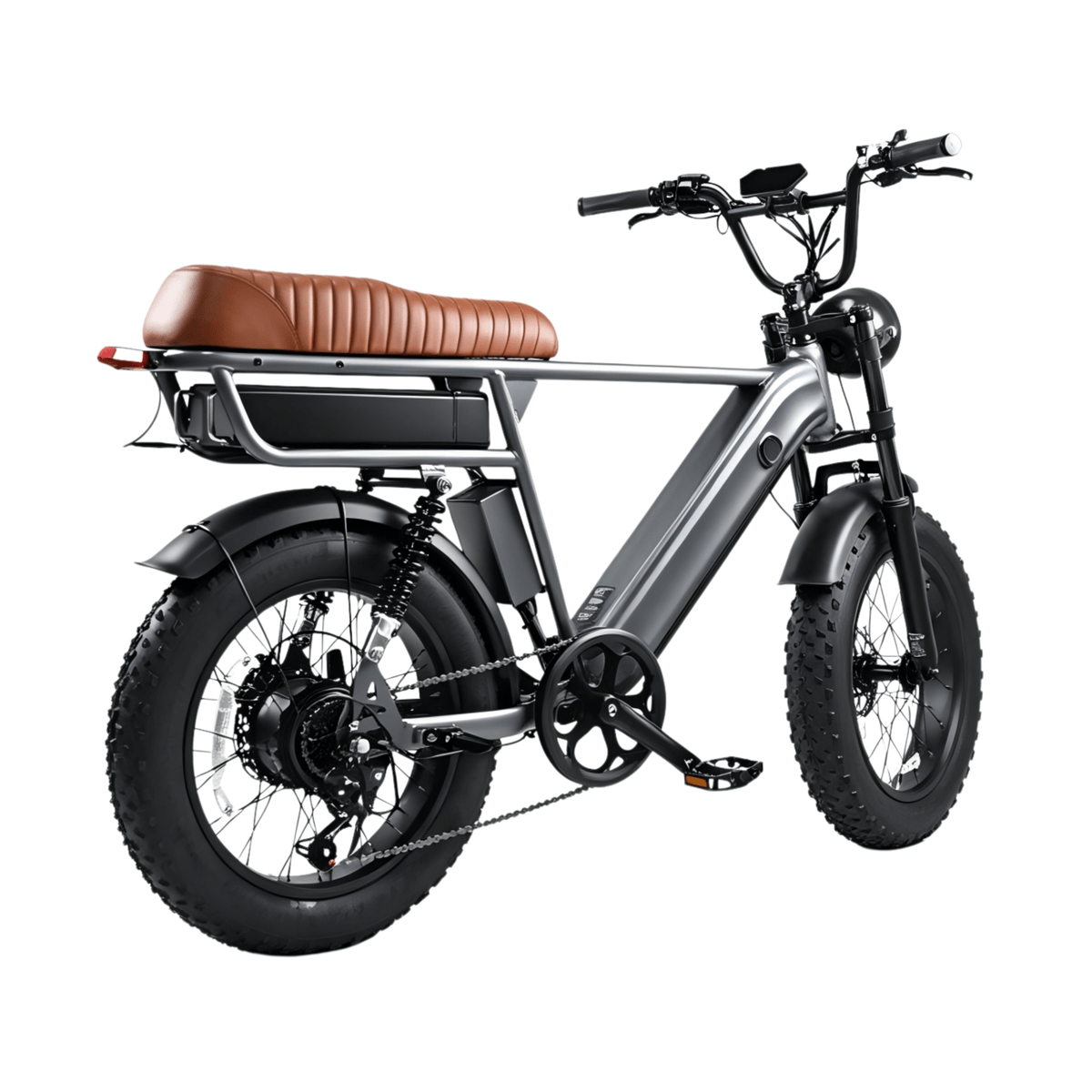 YANGOR Y20 Pro Max fatbike-elcykel snett bakifrån i färgen grå